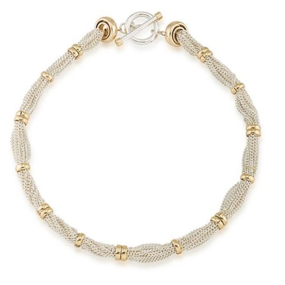 Ralph Lauren Elegant Multi Strand Spiga Chain Two Toned Silver/Gold NWOT - Picture 2 of 4